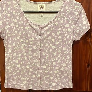 Size small purple floral crop top